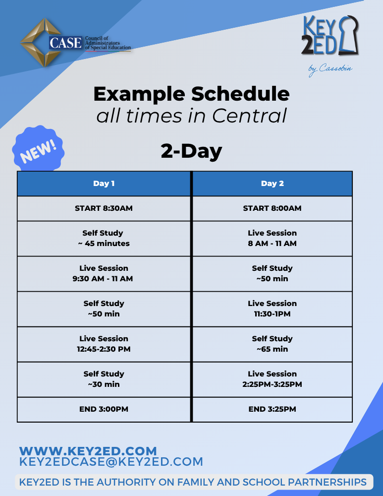 Key2Ed FIEP schedule